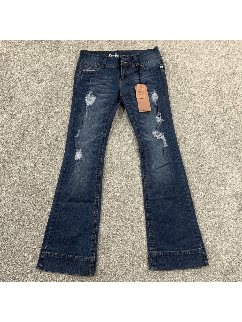 NWT D-Fuz Y2K Bootcut Flare Distressed Jeans Women’s Bellbottom